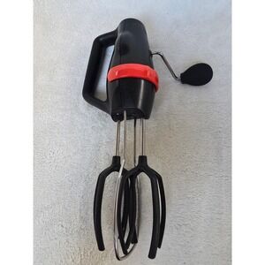IKEA Hand Powered Rotary Egg Beater Manual Whisk Black Red Kitchen Tool